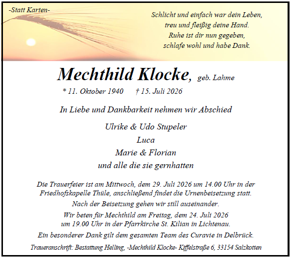 Klocke Mechtild Internet