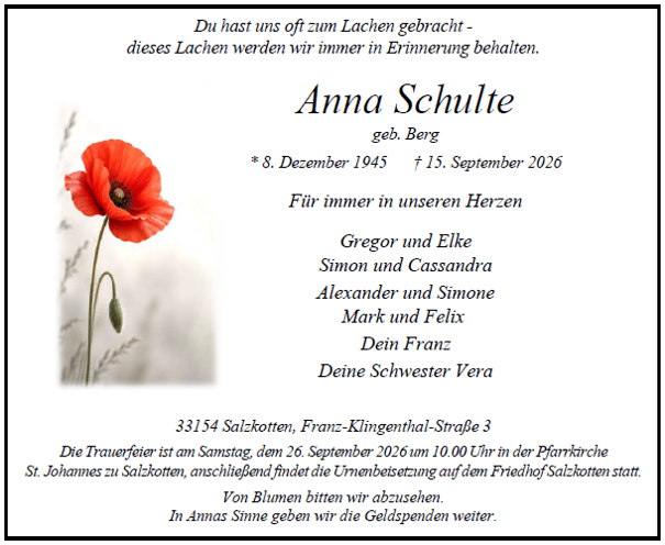 Schulte Anna Elisabeth Internet