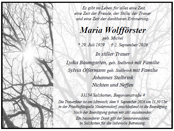Wolfförster Maria Internet